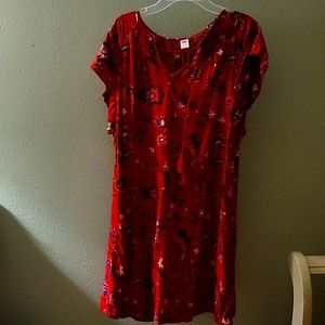 Red floral dress
